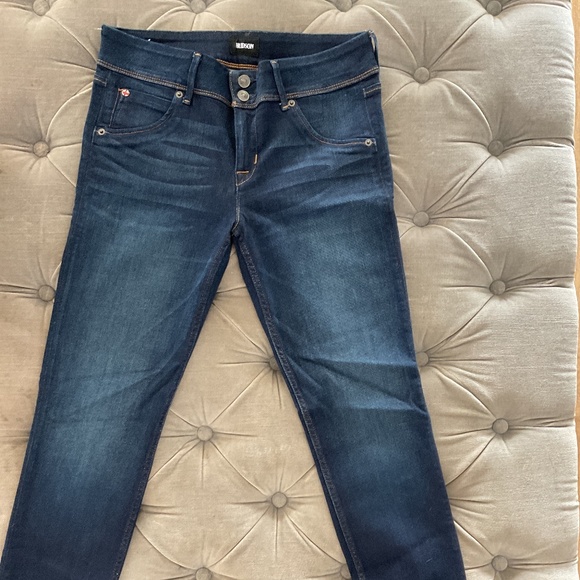 Hudson Collin Jeans Back Flap Pocket 2 Button Front Elm Dark Wash Size 29 - Picture 2 of 4